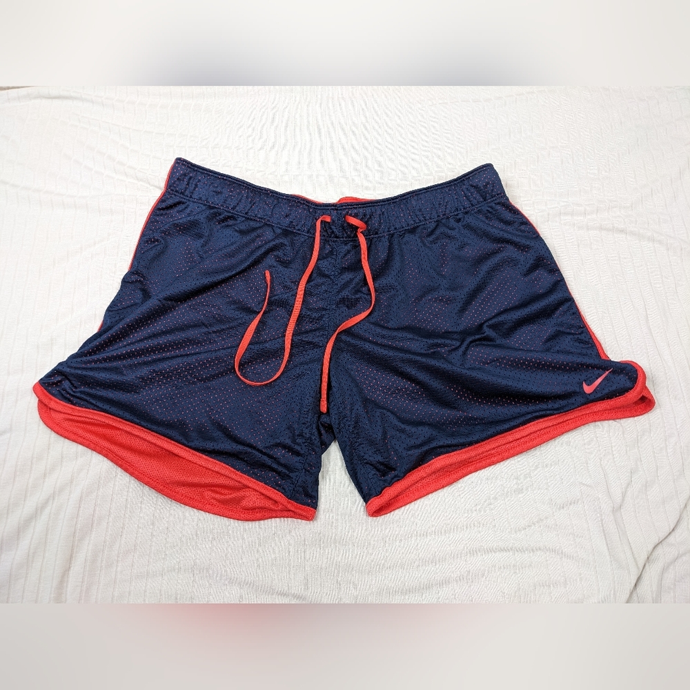 Nike Women's Navy & Red Athletic Shorts, Size Large